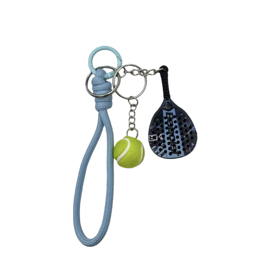 Conception mignonne de porte-clés de raquette de tennis, accessoire de suspension de tennis en nylon