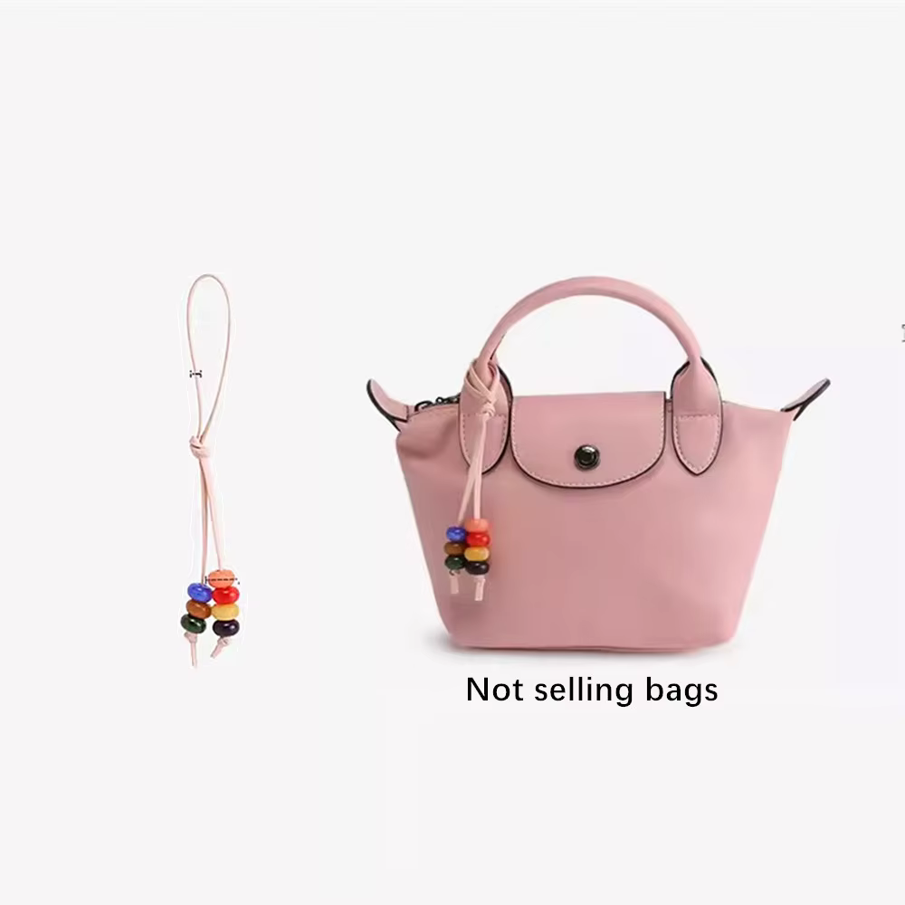 Chaîne décorative perlée pour sac Longchamp – Sangle colorée pour sac à main, accessoires de sac à b