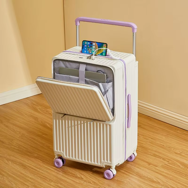 Nouvelle valise à roulettes multifonctionnelle avec ouverture frontale pour ordinateur portable, bag