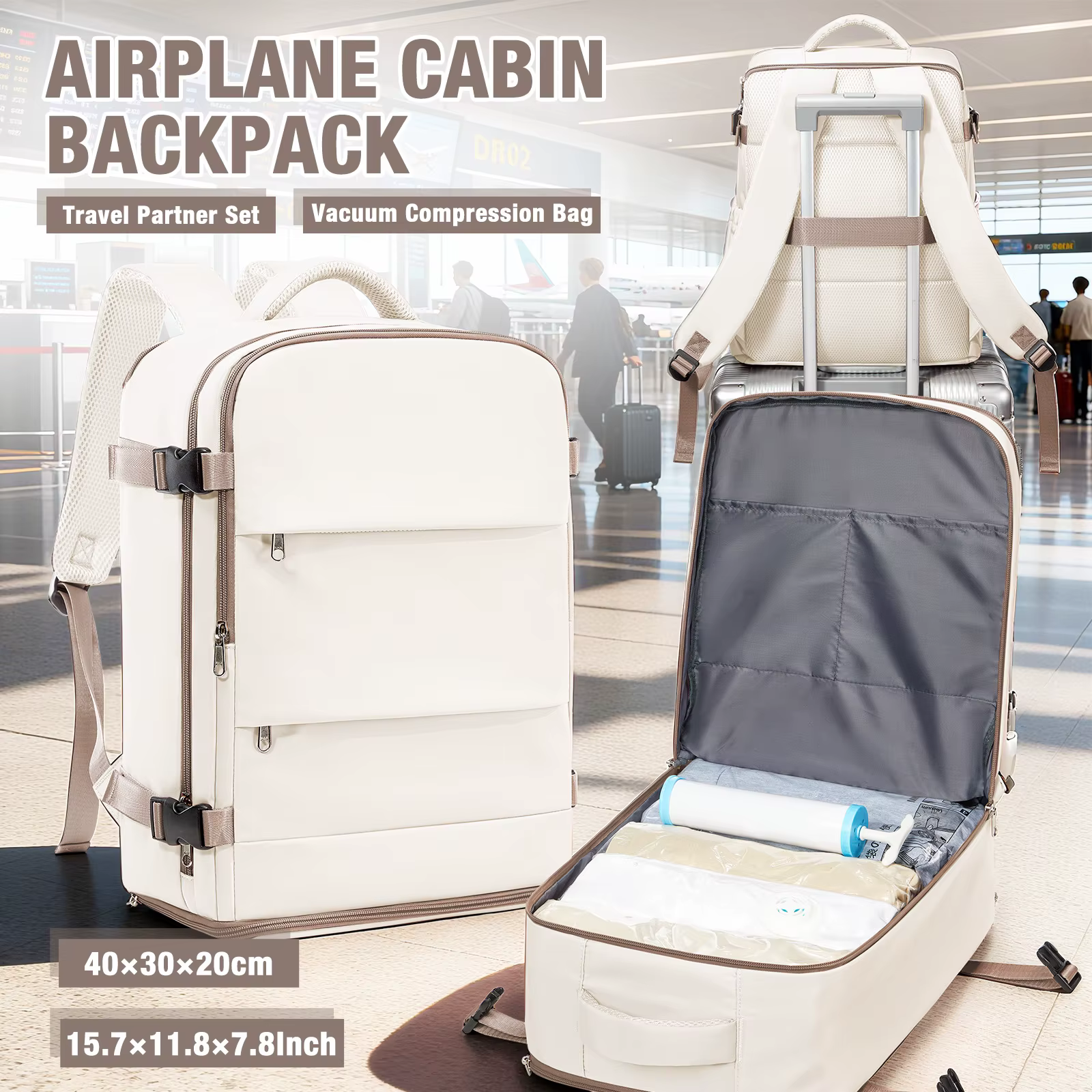Sac à dos de cabine de transport pour Ryanair 40x30x20, valises de voyage, sac à dos pour femmes et 