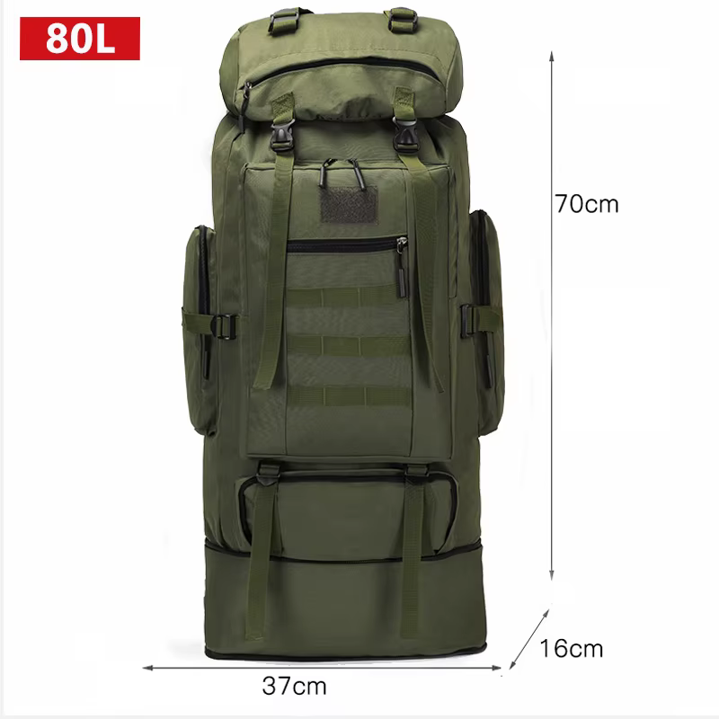 80L/100L sac d'alpinisme sac d'escalade sacs à dos tactiques grand sac à dos en plein air randonnée 