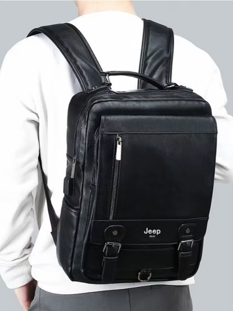 Nouveau sac à dos JEEP BULUO 2026 de haute qualité, imperméable, en cuir PU, idéal pour les écoles, 