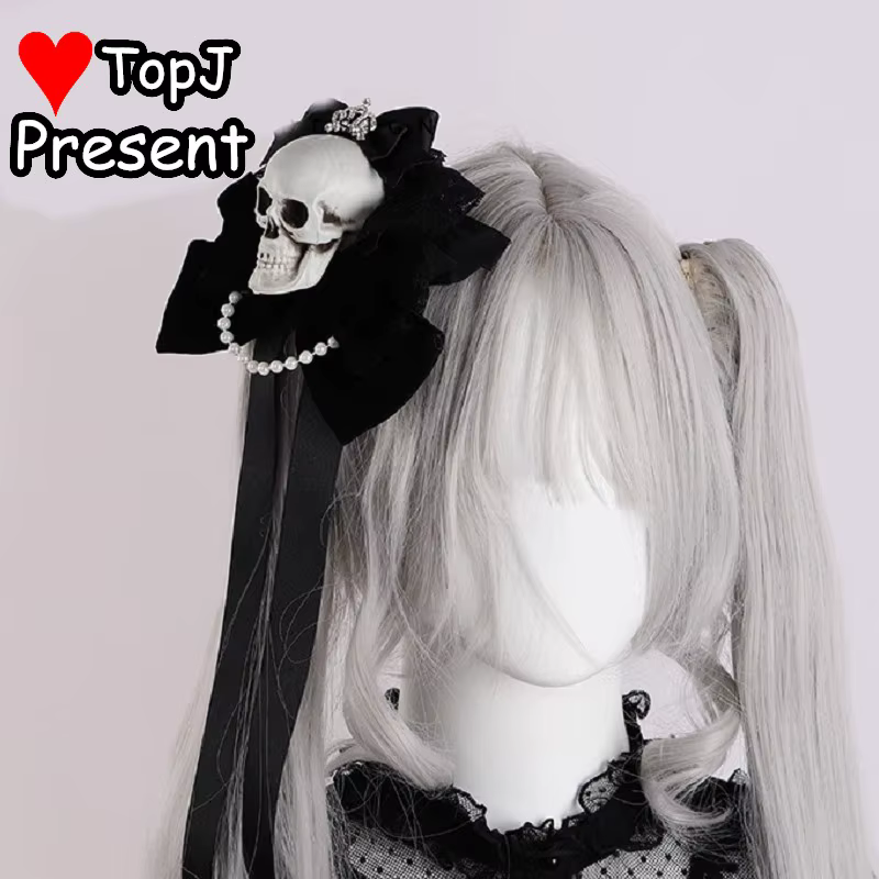 Accessoires pour cheveux gothiques Lolita Punk Halloween Cosplay, chapeaux haut-de-forme, pinces à c