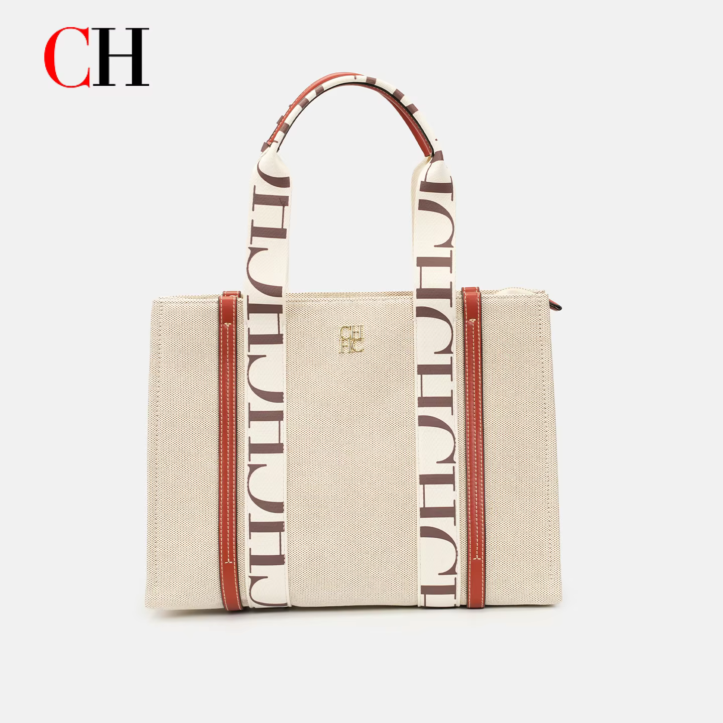 Sac fourre-tout CH pour femme, imprimé lettres, avec poignée large, grande capacité, pour le quotidi