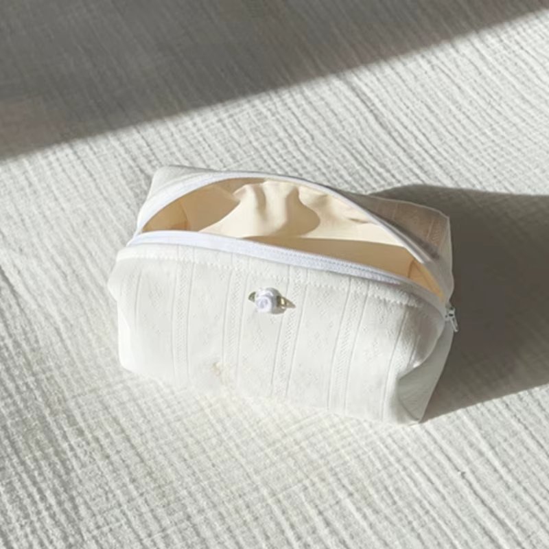 Trousse de maquillage élégante à fleurs, sac de rouge à lèvres cosmétique, portable, grande capacité