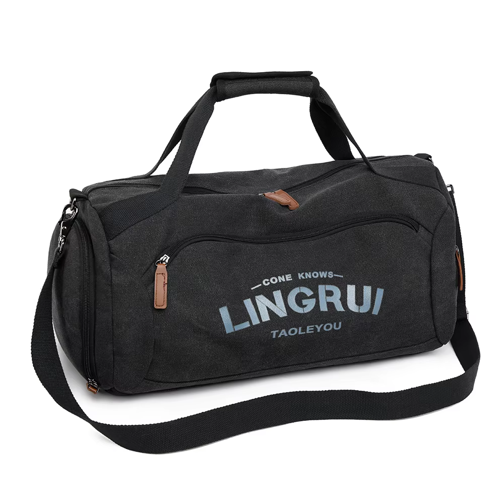 Sac de voyage en toile pour homme, grande capacité, sac de week-end avec sangle initiée, durable et 