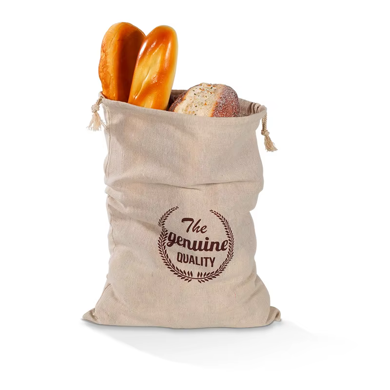 Sacs à pain en lin réutilisables, organisateur de cuisine Portable à cordon, sac de rangement de pai
