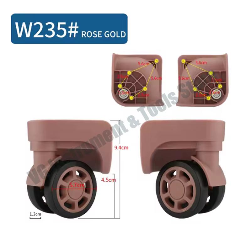 Nouvelles roues de remplacement silencieuses pour bagages W235 360 ° Accessoires de réparation de