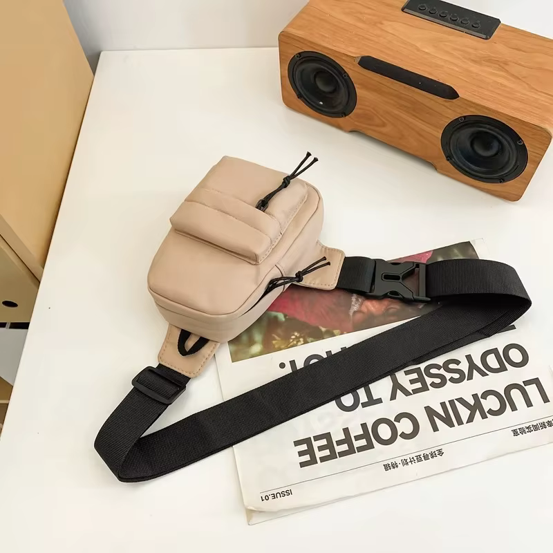 Mini sac de poitrine contrasté à la mode pour hommes, sac à bandoulière léger en Nylon unisexe décon