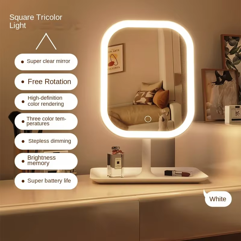 Niche moderne bureau vanité miroir 3 couleurs lumière LED maquillage miroir tactile miroir femmes ch