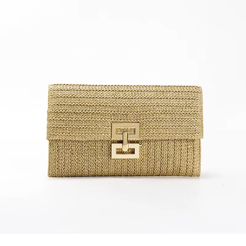 Paille tissé pochette pour femmes raphia Crochet plage rotin casual femme fête mariage sac de soirée