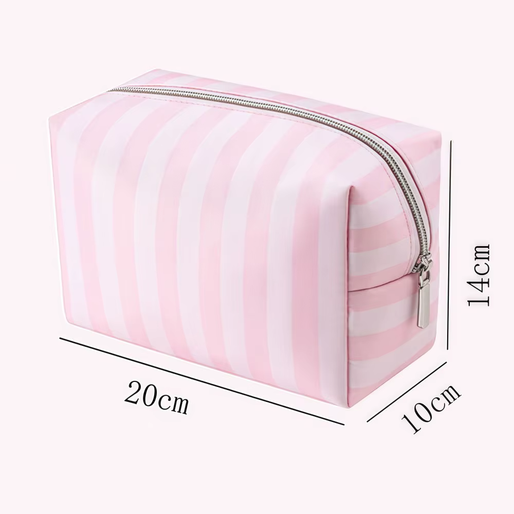 Grande trousse de maquillage portable en tissu Oxford, style minimaliste, sac de rangement cosmétiqu