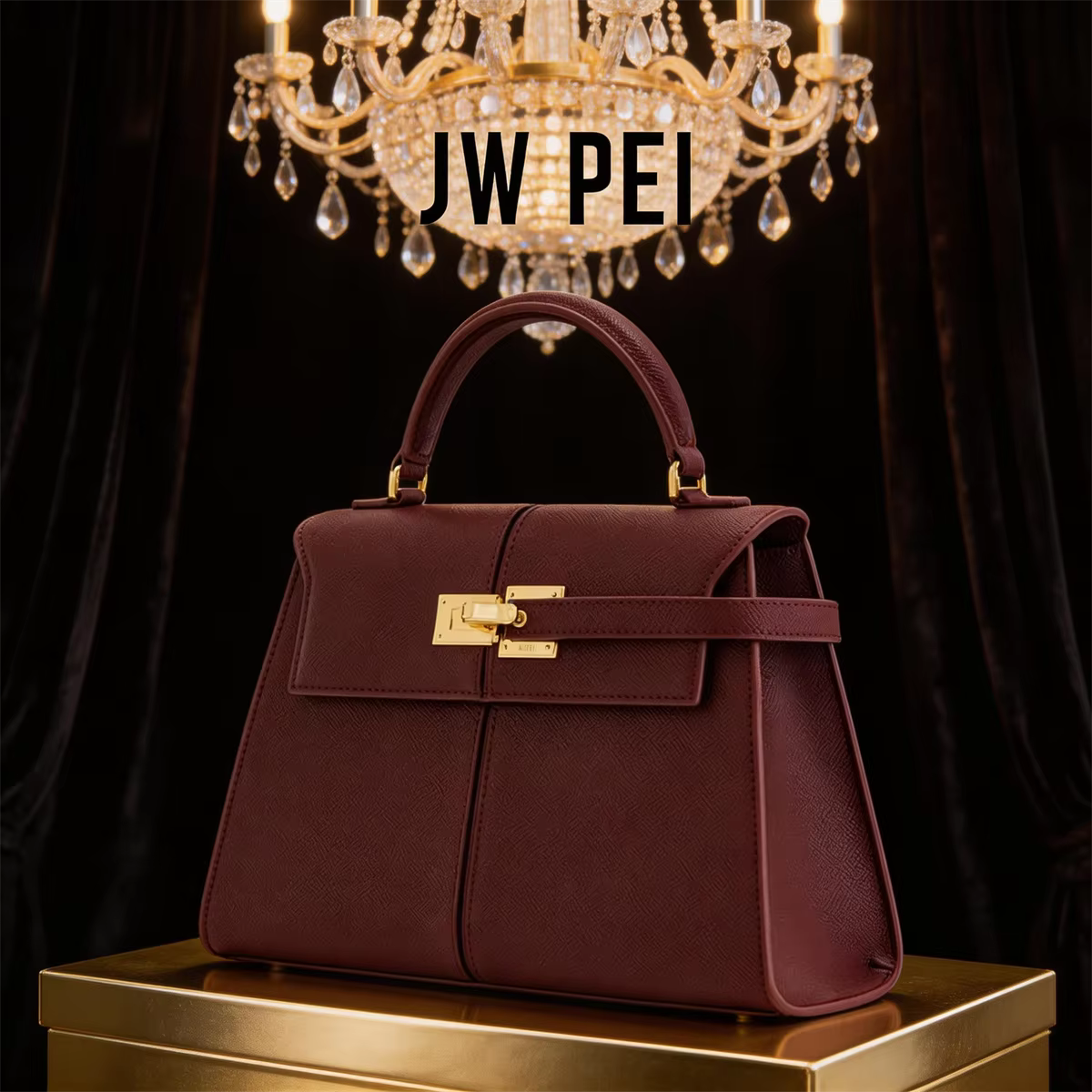 Sac trapézoïdal JW PEI, nouveau style, sac bandoulière en cuir véritable pour femme, design de niche