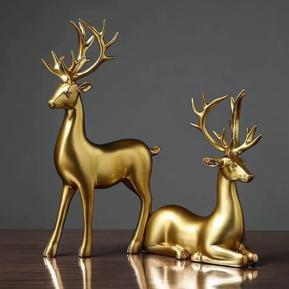 Kit de décoration de Table de noël en forme de renne, 17cm/11cm de haut, couleur or, élan, Statue de