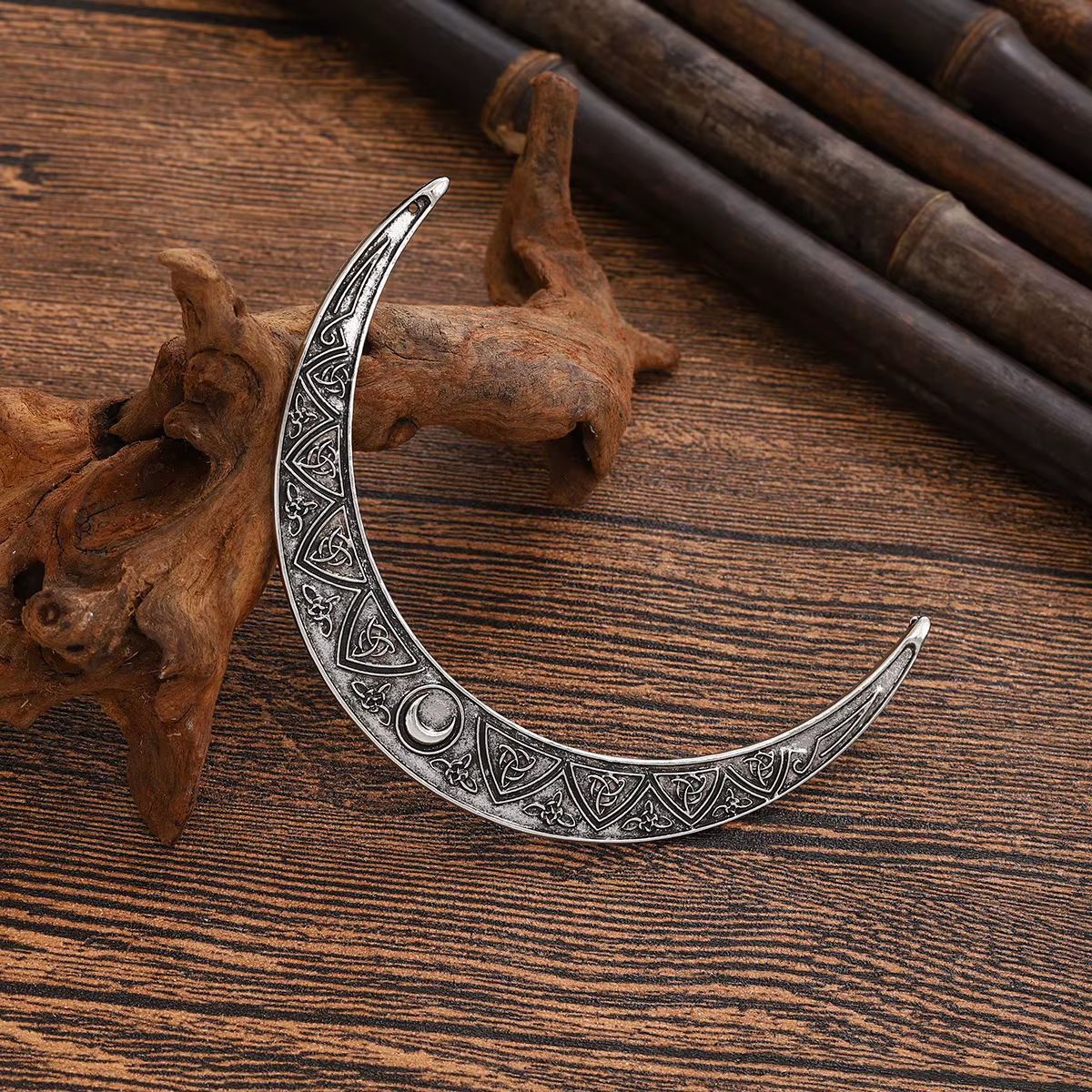 Épingle à cheveux Viking rétro celtique lune, vente transfrontalière, accessoire pour cheveux incurv