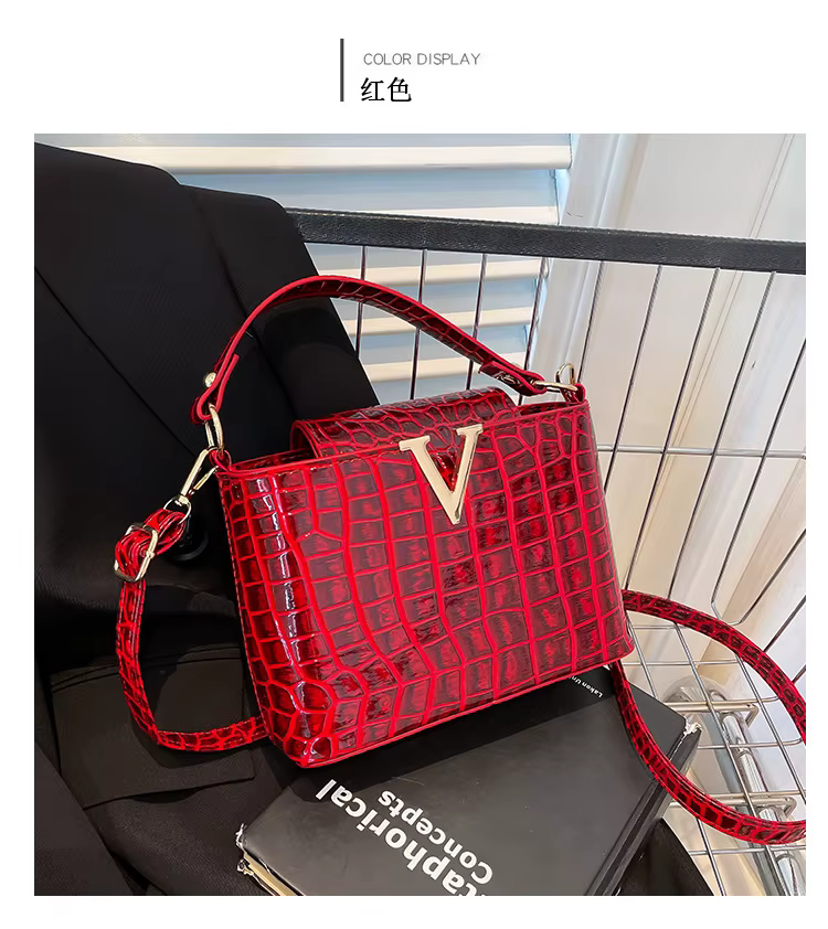 Sac fourre-tout grande capacité pour femme, sac à main de luxe, motif crocodile, sac seau à bandouli