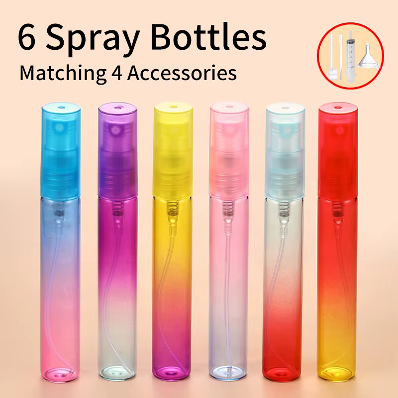 Flacon pulvérisateur de parfum de 8ML, 6 pièces + 4 accessoires, avec 6 flacons pulvérisateurs, 1 en