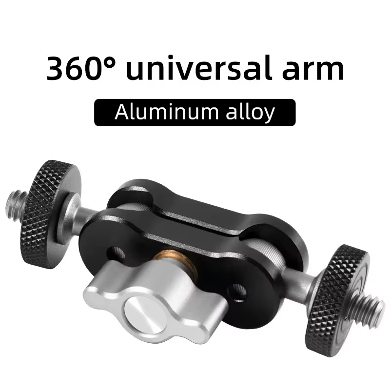 Bras articulé universel en alliage d'aluminium avec interface 1/4 pour éclairage d'appoint, support 