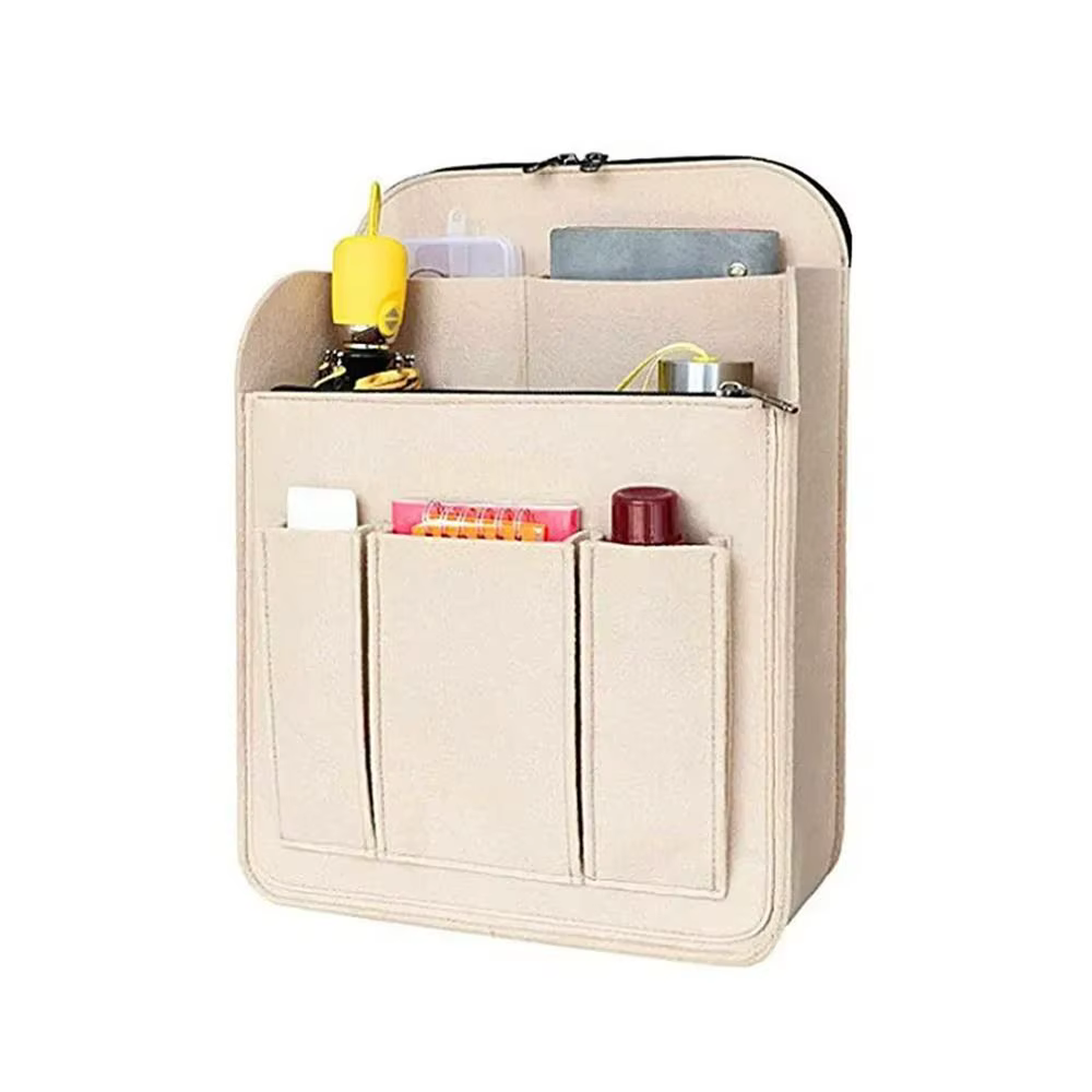 Sac à dos durable multi-poches, sac intérieur grande capacité, sac de voyage portable en feutre, org