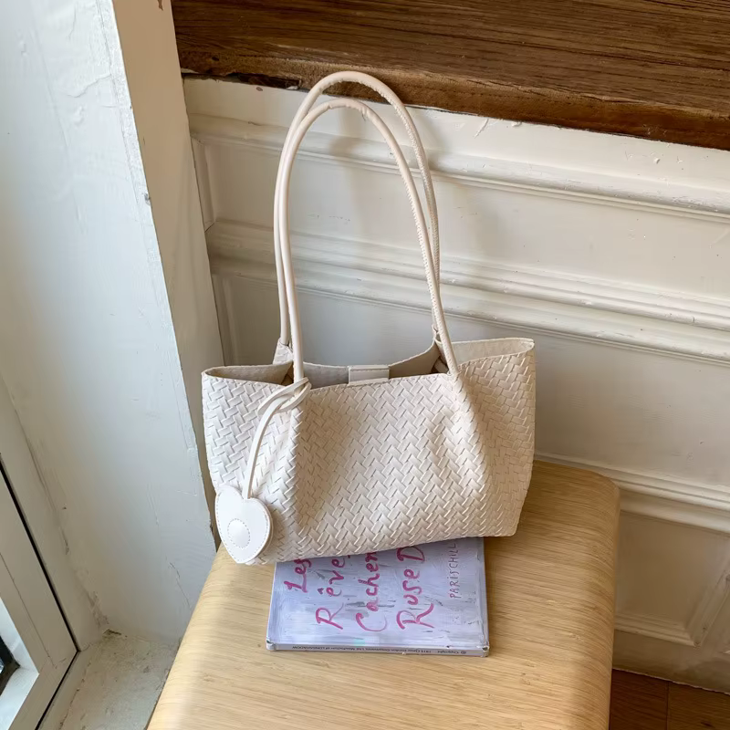 Sac à bandoulière en rotin tressé avec pochette assortie, sac à main tissé pour femme, sac fourre-to