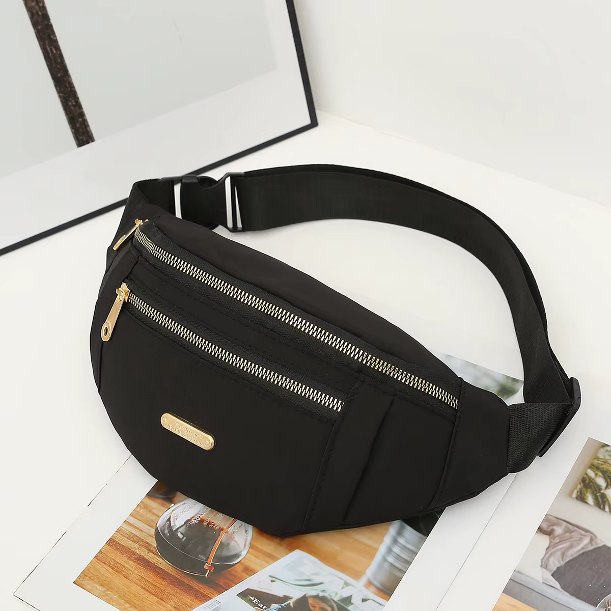 Fanny Packs Sac de taille pour femme, sac de taille étanche avec sangle réglable pour les voyages, l
