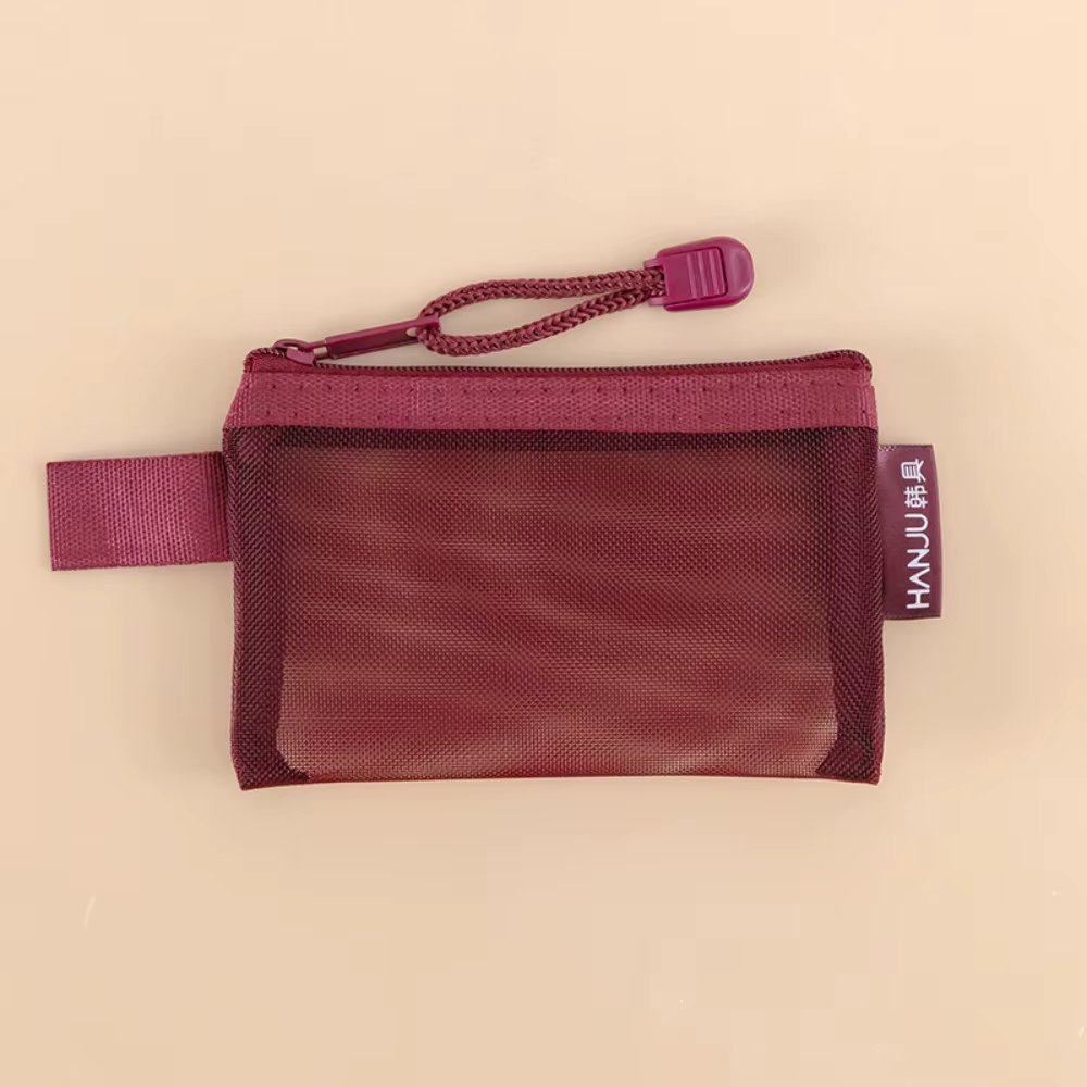 Sac à cosmétiques en maille carrée transparente, pochette de rangement de grande capacité, sacs à ma