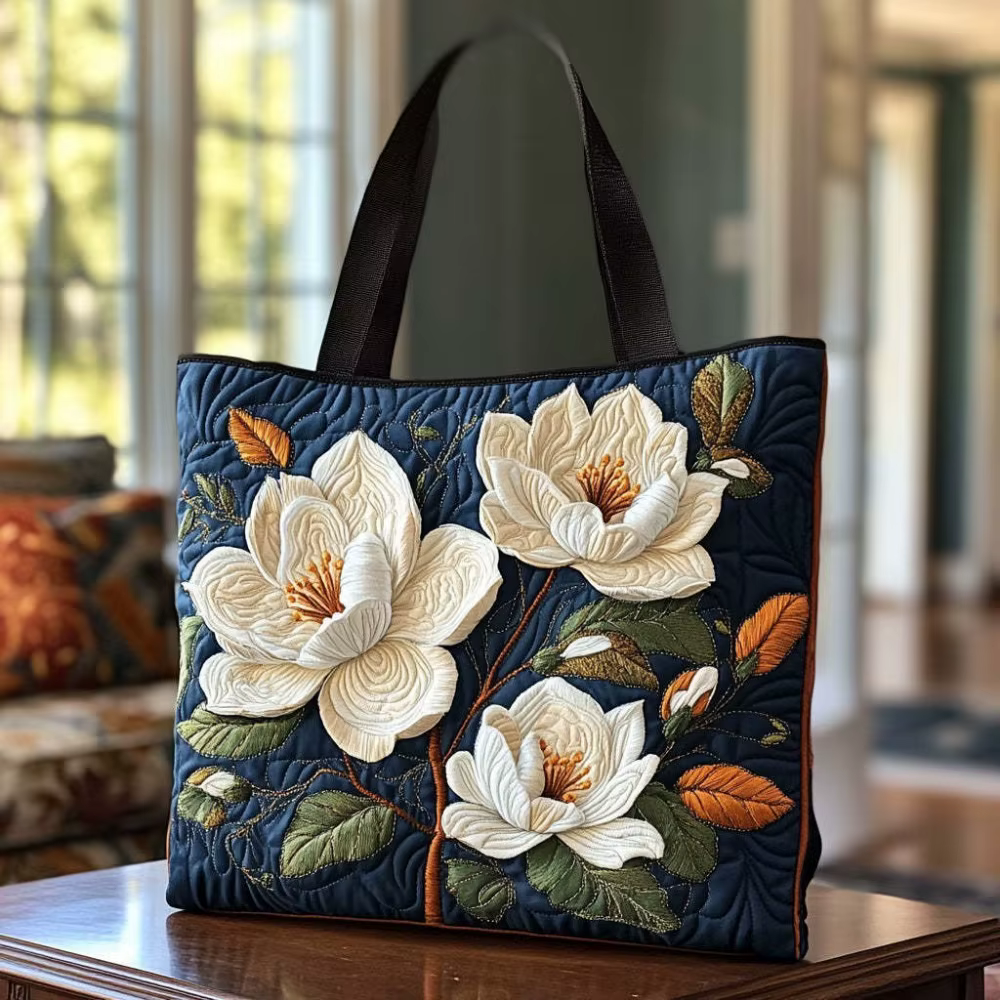 Sac fourre-tout matelassé vintage pour femmes, sac à bandoulière en toile de coton avec motifs impri
