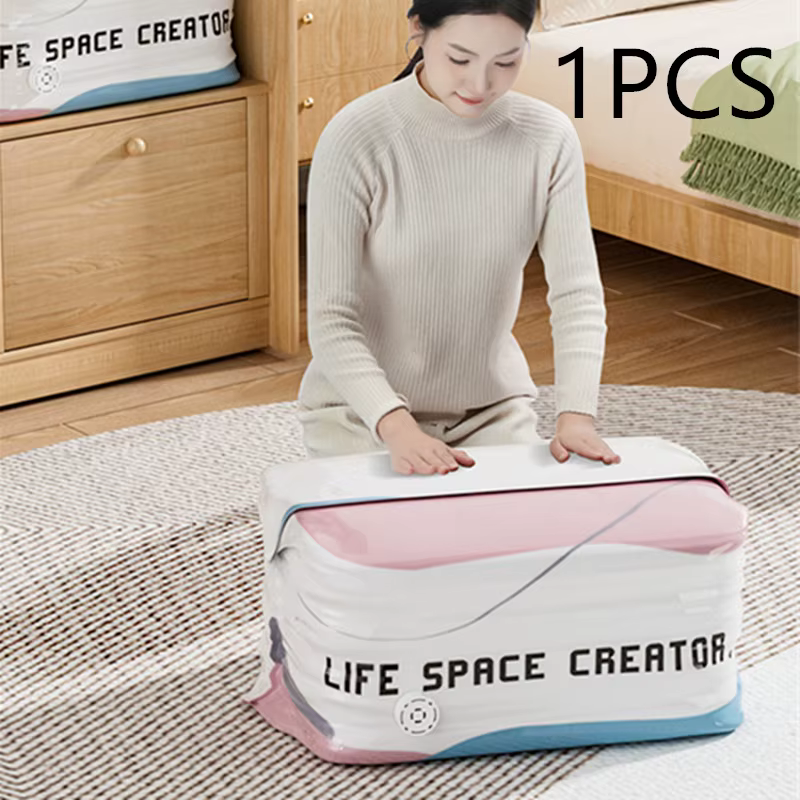 Sac de compression sous vide épaissi, sac sous vide transparent pour couettes, sac de rangement et d