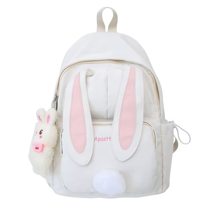 Sac à dos coréen style oreilles de lapin, grande capacité, double bandoulière, pour lycéennes et étu