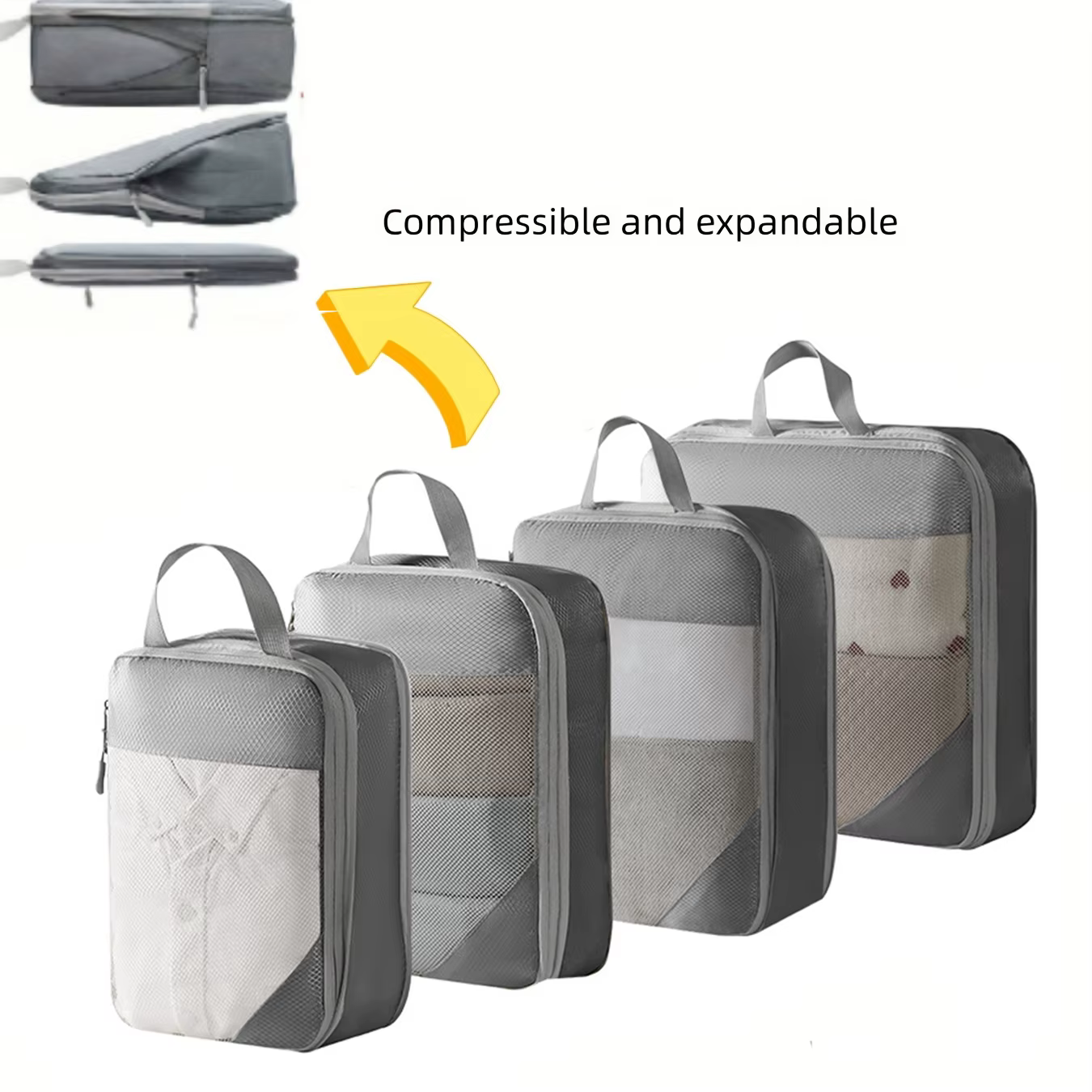 Sac de rangement extensible en maille, doté d'un design compressible et extensible, peut économiser 
