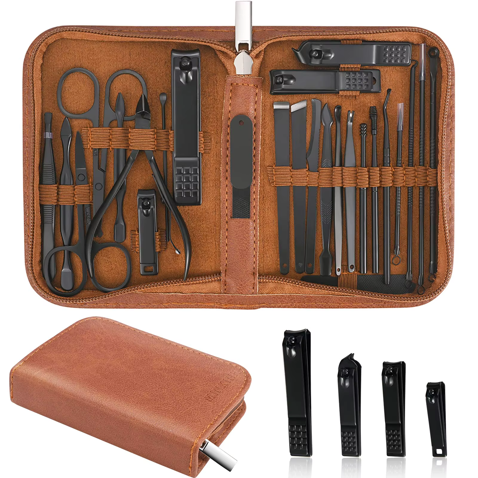 Kit de Manucure en Acier Inoxydable, Coupe-Ongles, Outils Professionnels de Soins des Ongles, avec É