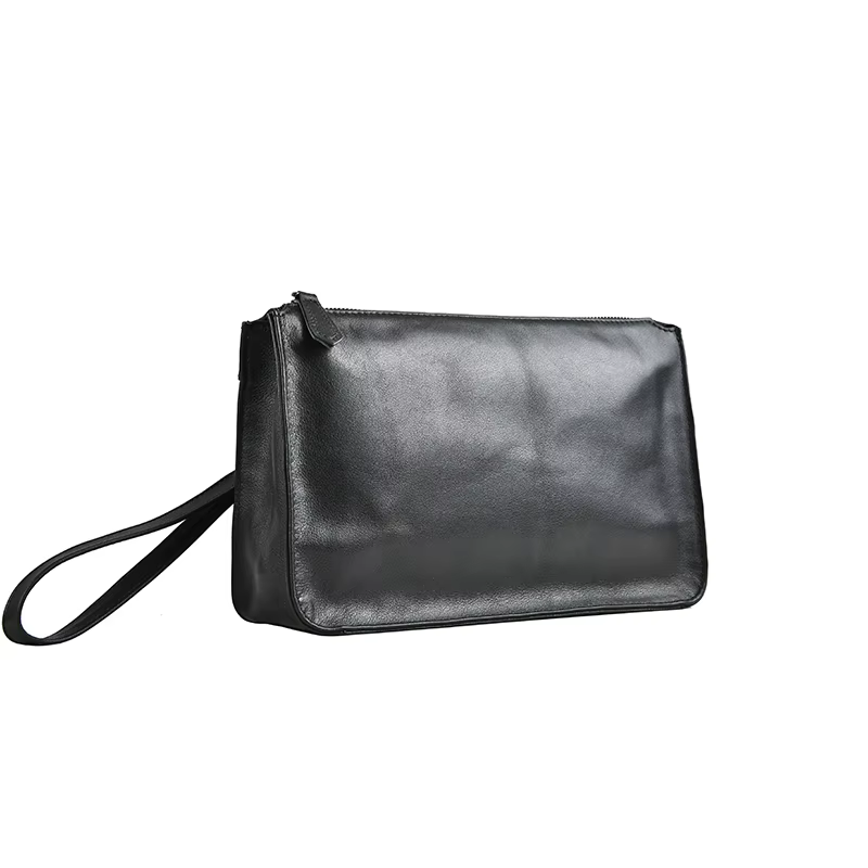 NASVA-Pochette en cuir véritable avec bracelet pour homme, sac enveloppe rétro, sac à main en cuir d