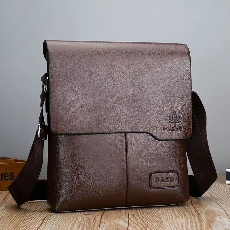 Marque de luxe Vintage sacs de messager hommes en cuir sac à bandoulière homme sac à main marron noi