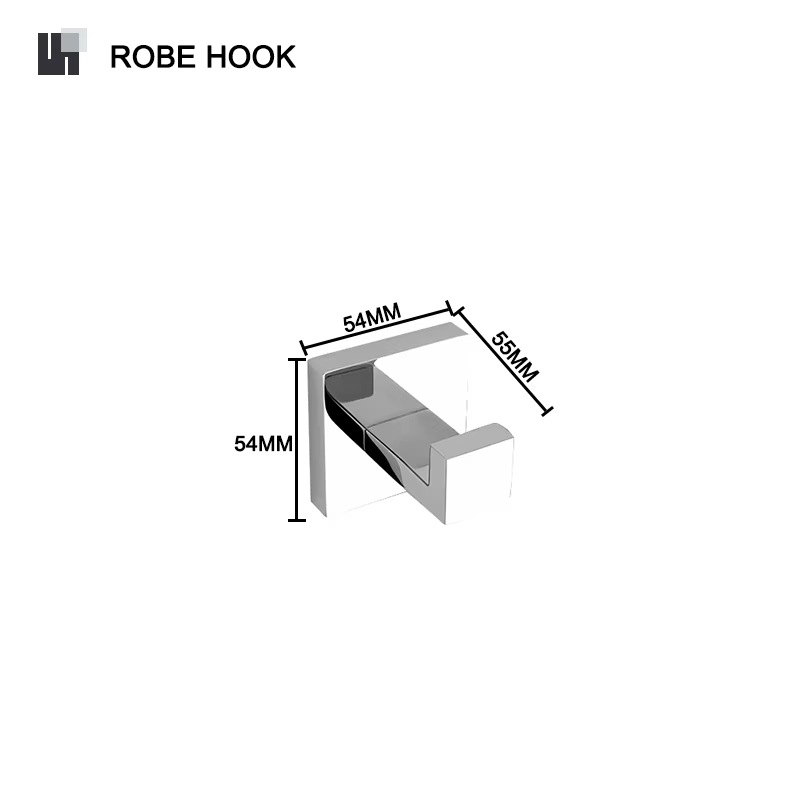 Ensemble d'accessoires de salle de bain chromés en acier inoxydable : porte-serviettes carré, porte-