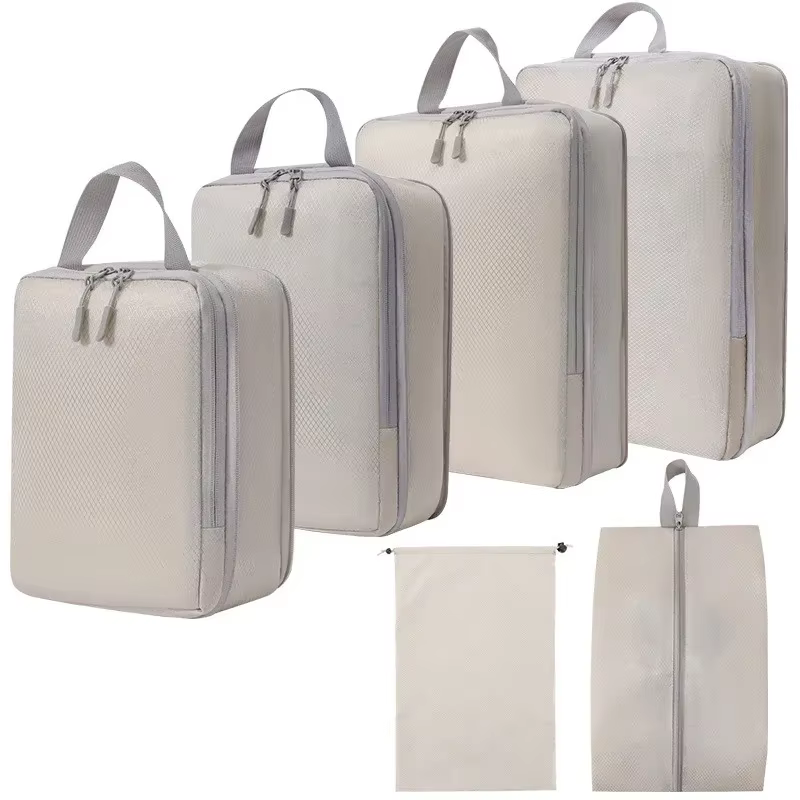 Ensemble/6 pièces emballage compressible sac de rangement de voyage Cubes valise étanche en Nylon Po