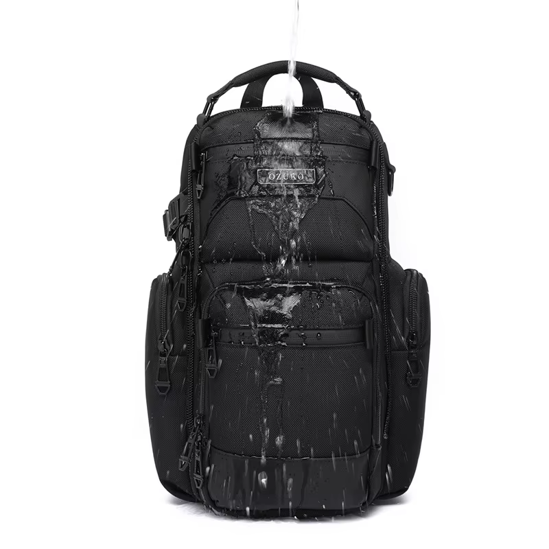 OZUKO Sac de poitrine, sac à bandoulière multifonctionnel élégant, sac à bandoulière de voyage léger