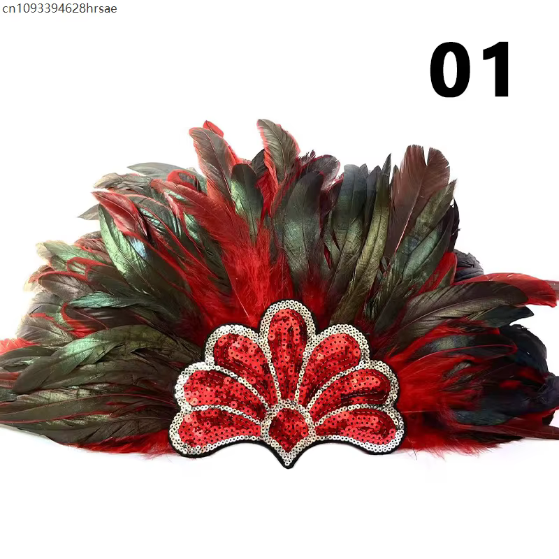 Femmes carnaval plume casque carnaval caraïbes coiffure plume couronne Halloween fête Festival Perfo