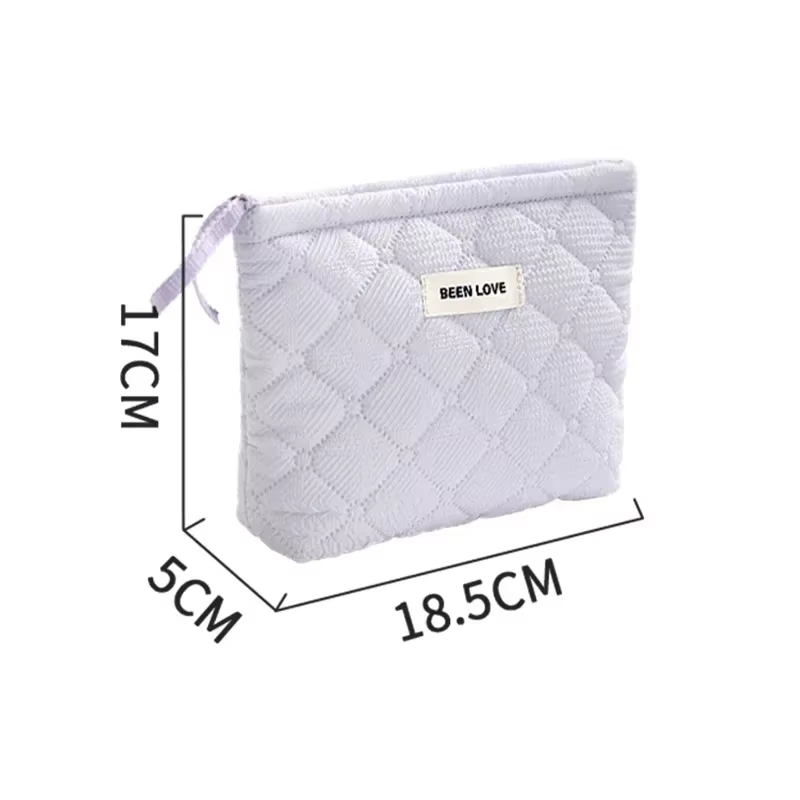 Trousse de Maquillage Matelassurera en Coton pour Femme, Grands Sacs à Fleurs, Poudres Cosmétiques M