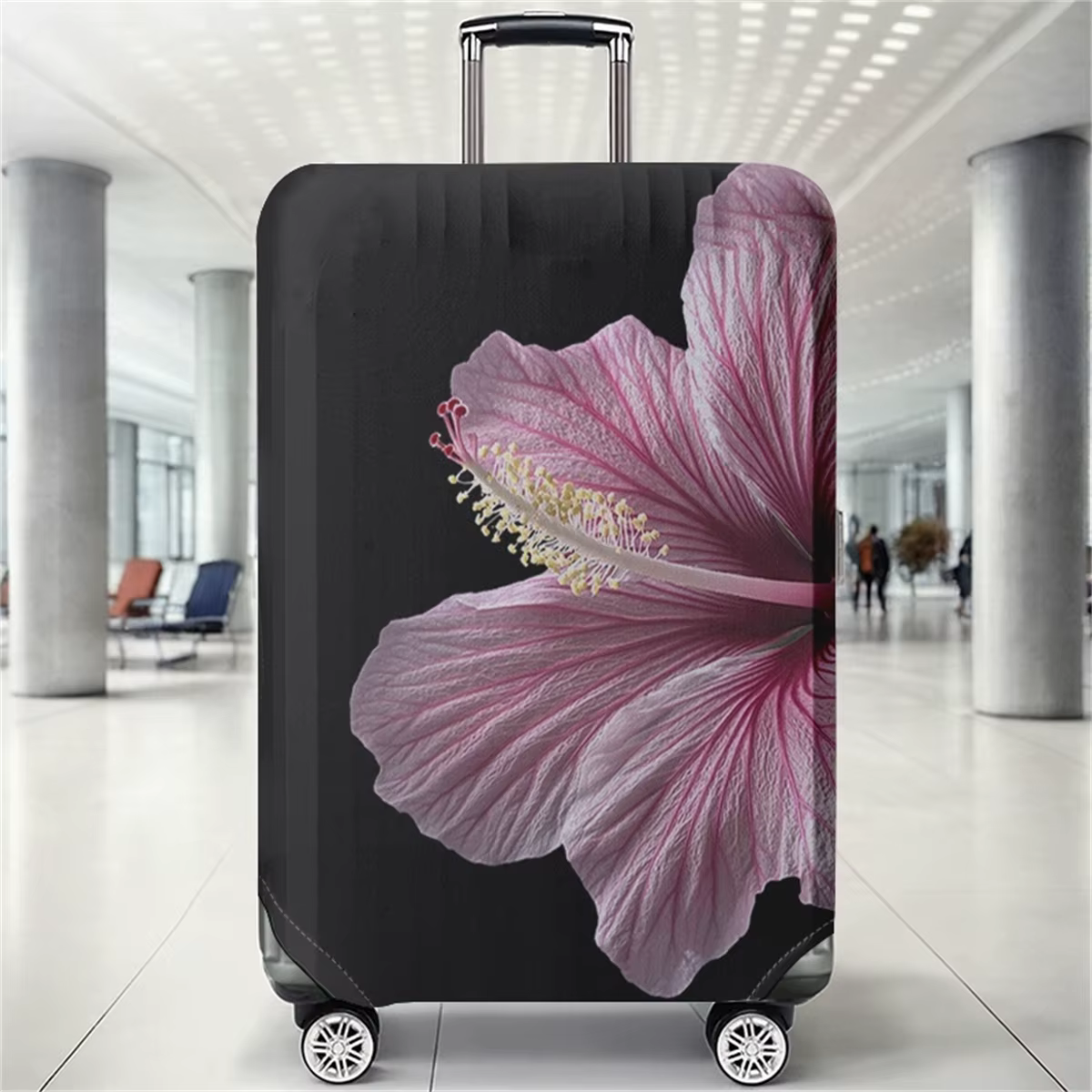 Housse de protection pour bagages à motifs floraux, adaptée aux housses de bagages de 18 à 32 pouces