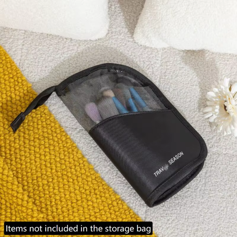 Trousse à cosmétiques transparente avec fermeture éclair pour femmes, sac de voyage pour pinceaux de