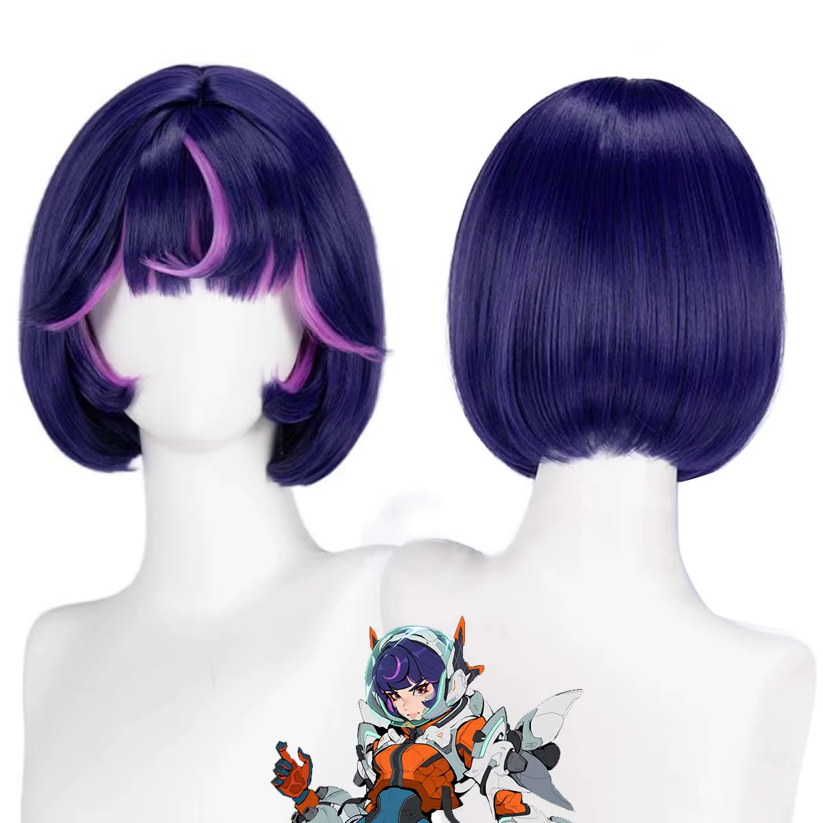 Accessoire pour fête costumée, jeu de rôle Overwatch pour femmes, perruque de cosplay Juno, cheveux 