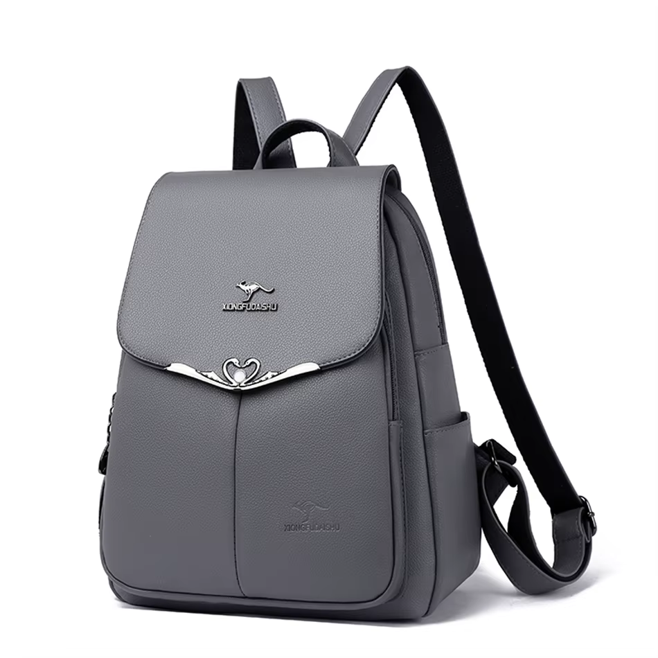 Sac à dos en cuir PU pour femme, grande capacité, sac à dos de voyage pour femme, sac à dos pour ord
