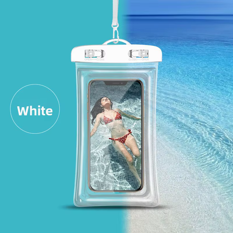 Pochette étanche transparente en PVC pour téléphone, sac étanche à écran tactile lumineux avec ferme