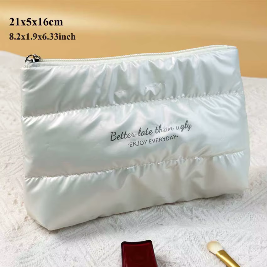 Nouveau sac de pochette d'accessoires de beauté en Nylon moelleux, sac de rangement de maquillage co