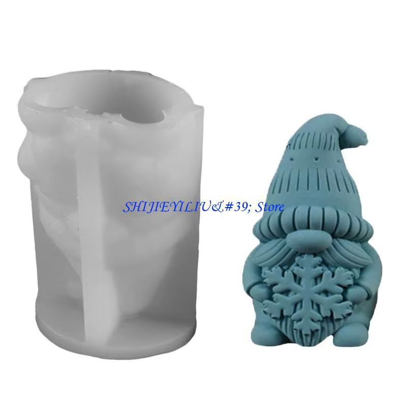 E21f créative bougie en silicone moule à maison Décoration gypse moule Santa Forme aromathérapy