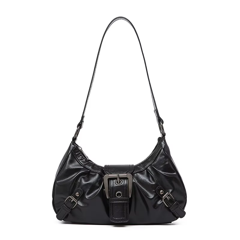 Y2K – sac à bandoulière Hobo plissé rétro pour femmes, pochette sous les bras de Style Maillard, pou