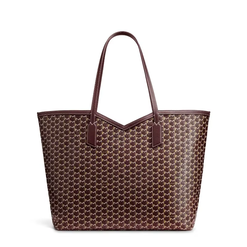 Sac fourre-tout de luxe pour femme, imprimé monogramme classique, sac à main en toile enduite, grand