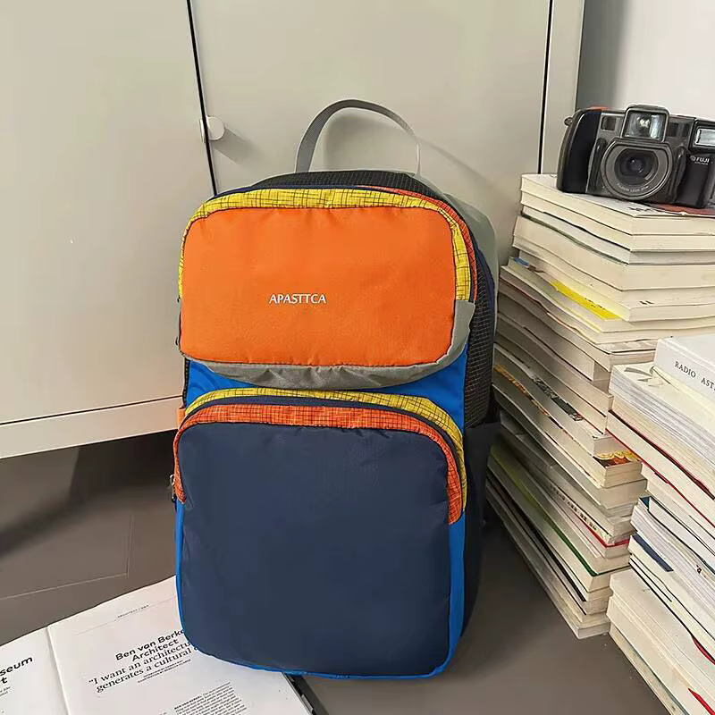 Sac à dos de voyage en plein air, mode Patchwork écologique, blocage de couleur, polyvalent, Ultra-l