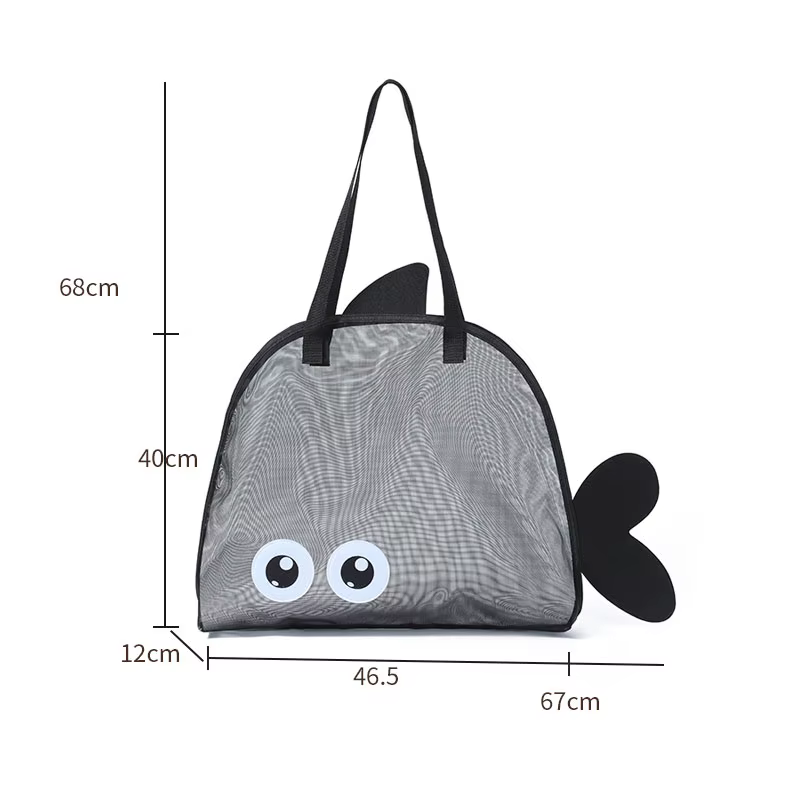 Sac de rangement mignon de grande capacité, pochette pliable portable en maille pour organiser les j