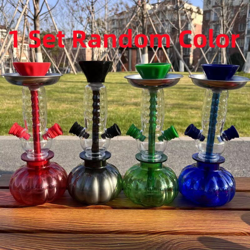 Ensemble de narguilé Shisha en acrylique avec Double tuyau en Silicone, pinces à charbon de bois, Ch